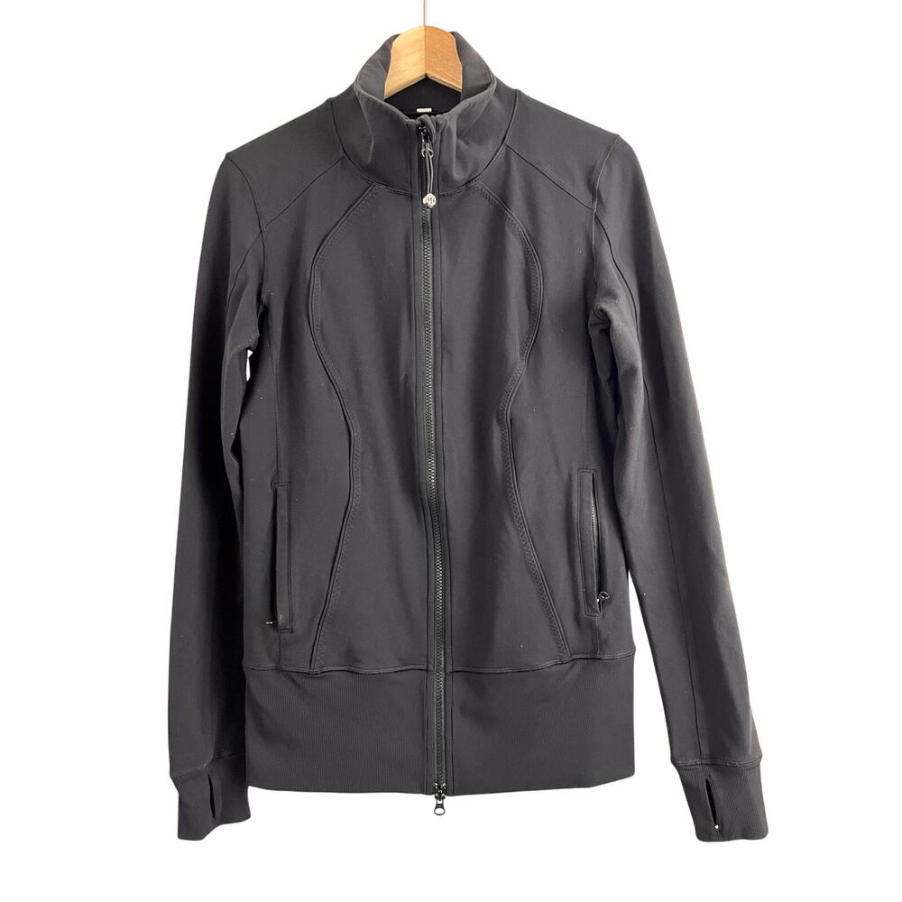 Lululemon Nice Asana Jacket Black Zip Up Women Size 10